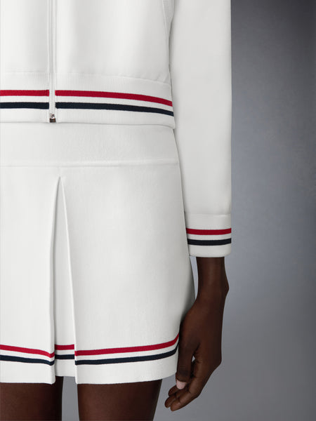 MILANO STITCH RWB STRIPE BOMBER JACKET WHITE