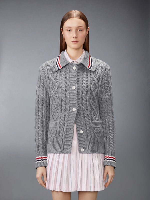 CASHMERE ARAN CABLE CARDIGAN JACKET - image 1