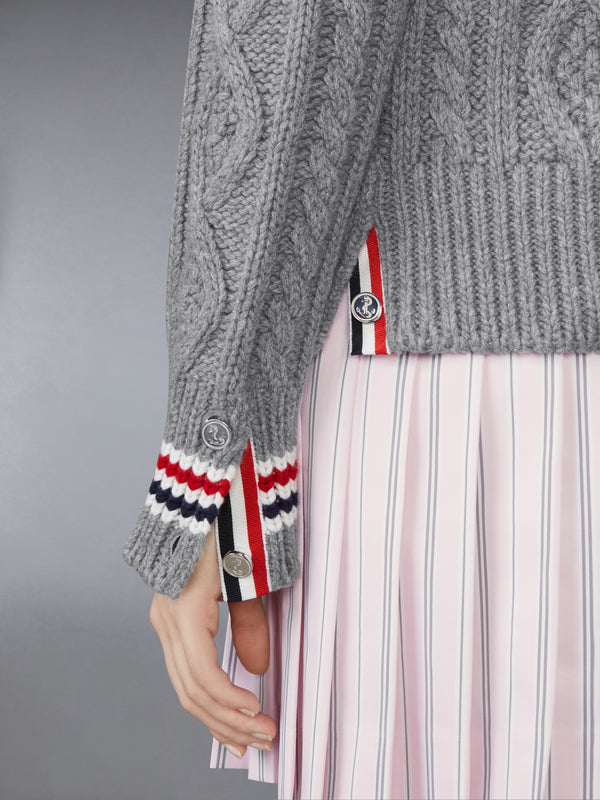 CASHMERE ARAN CABLE CARDIGAN JACKET - image 5