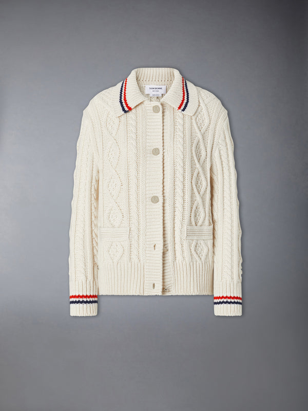 CASHMERE ARAN CABLE CARDIGAN JACKET - featured image