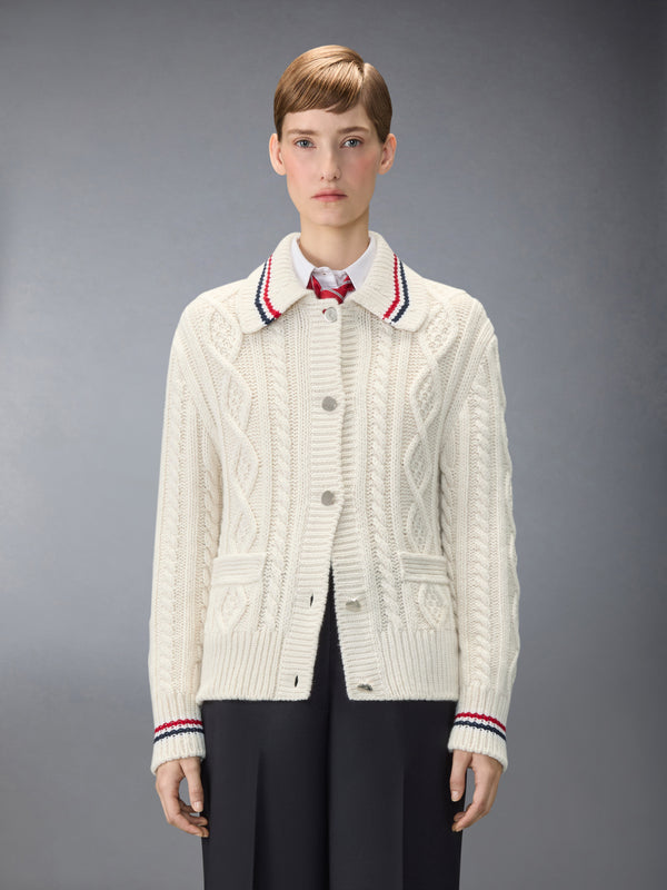 CASHMERE ARAN CABLE CARDIGAN JACKET - image 1