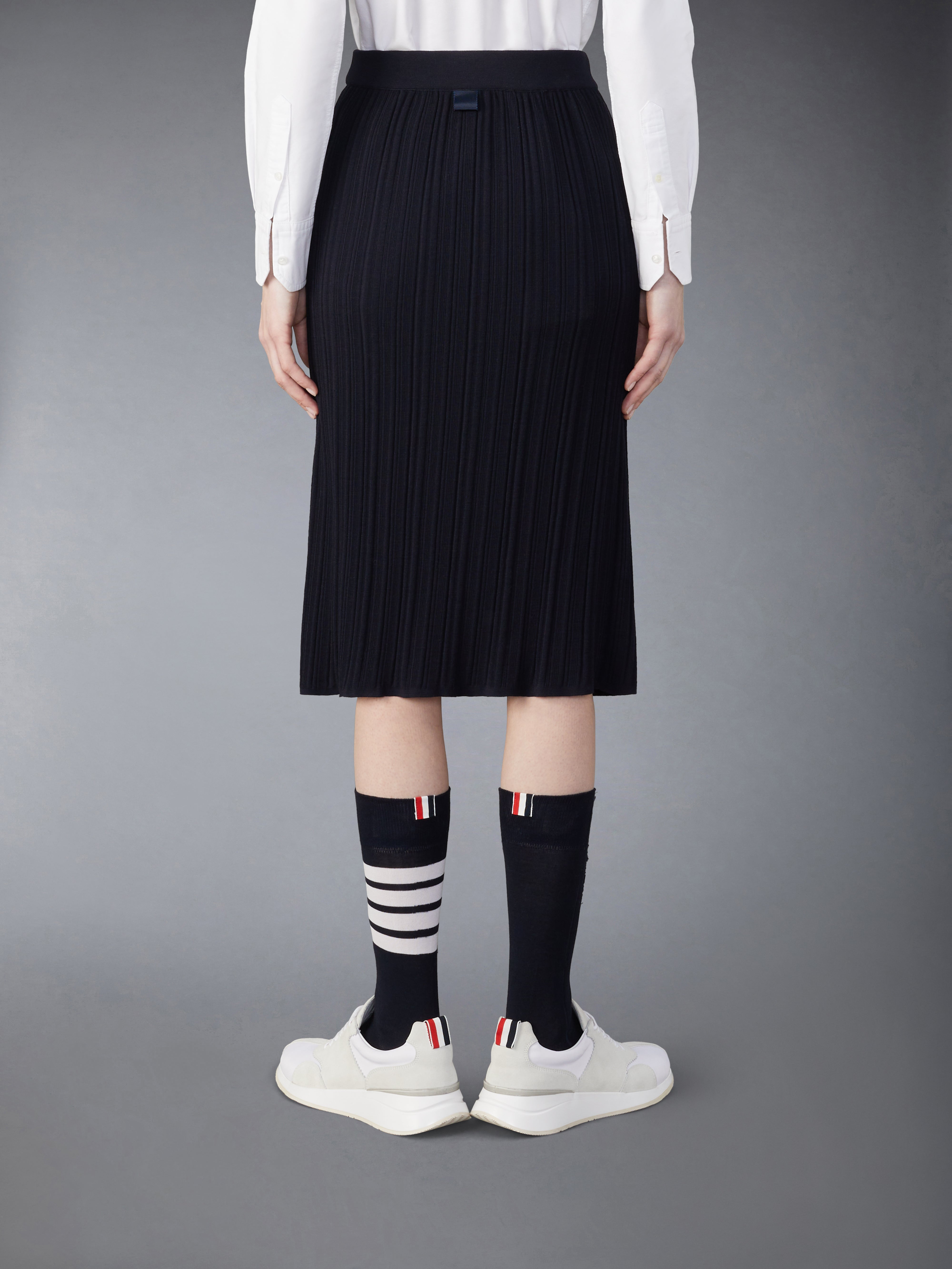 THOM BROWNE☆25FW 4バー ウール プリーツミニスカート グレー 4BAR ミニプリーツスカート | Thom Browne