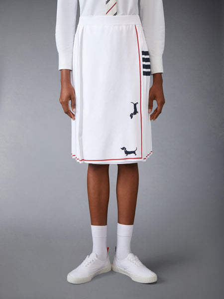 4-BAR PLEATED  HECTOR SKIRT WHITE