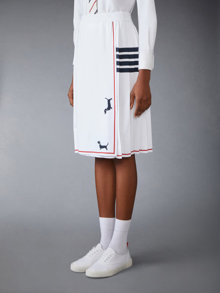 4-BAR PLEATED  HECTOR SKIRT WHITE