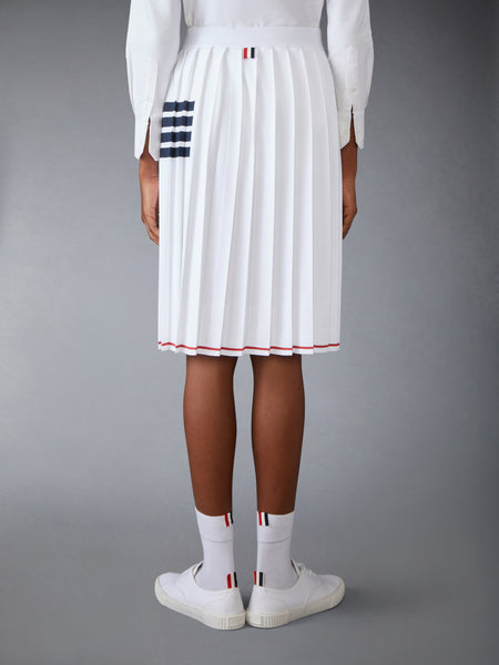 4-BAR PLEATED  HECTOR SKIRT WHITE