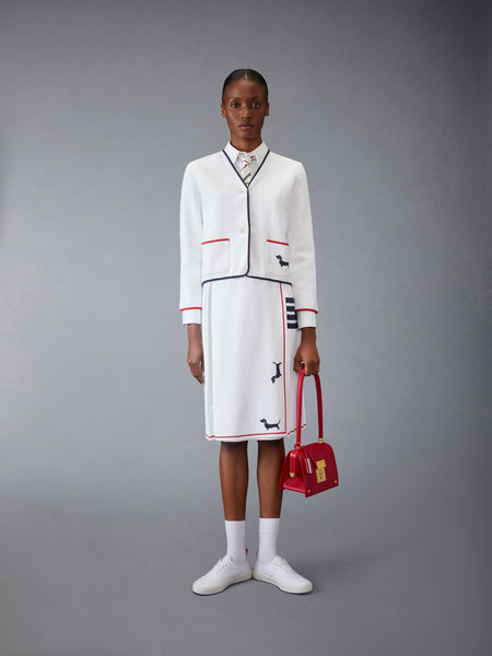 4-BAR PLEATED  HECTOR SKIRT WHITE