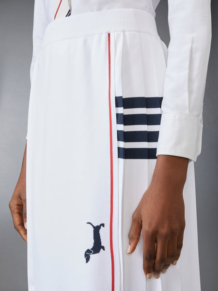 4-BAR PLEATED  HECTOR SKIRT WHITE