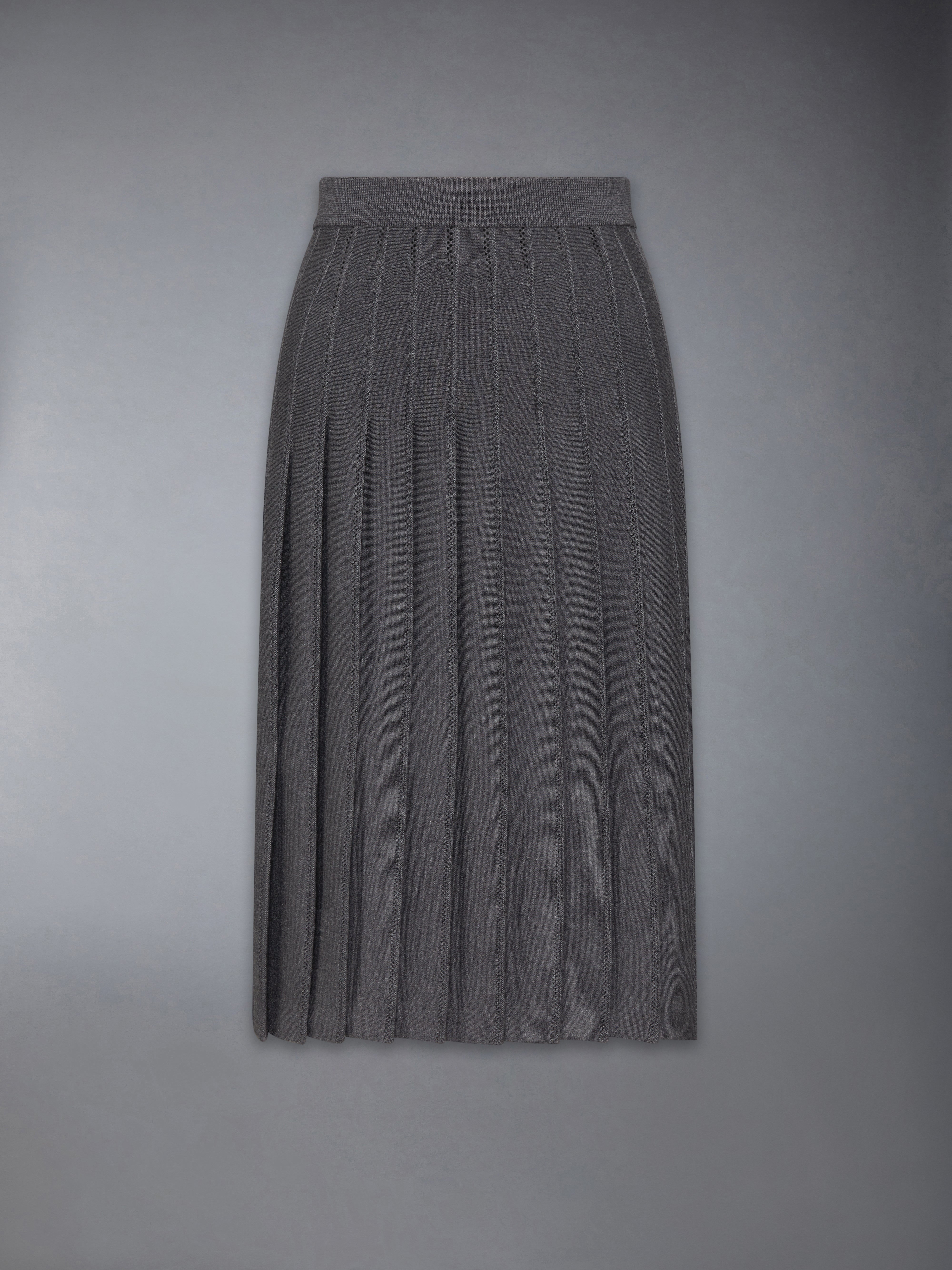 THOM BROWNE プリーツスカート ダークグレー 36 THOM BROWNE． NEW YORK(トムブラウン ニューヨーク) ウール