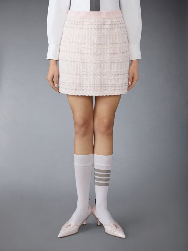 SEERSUCKER KNIT TWEED JACQUARD MINI SKIRT - image 1