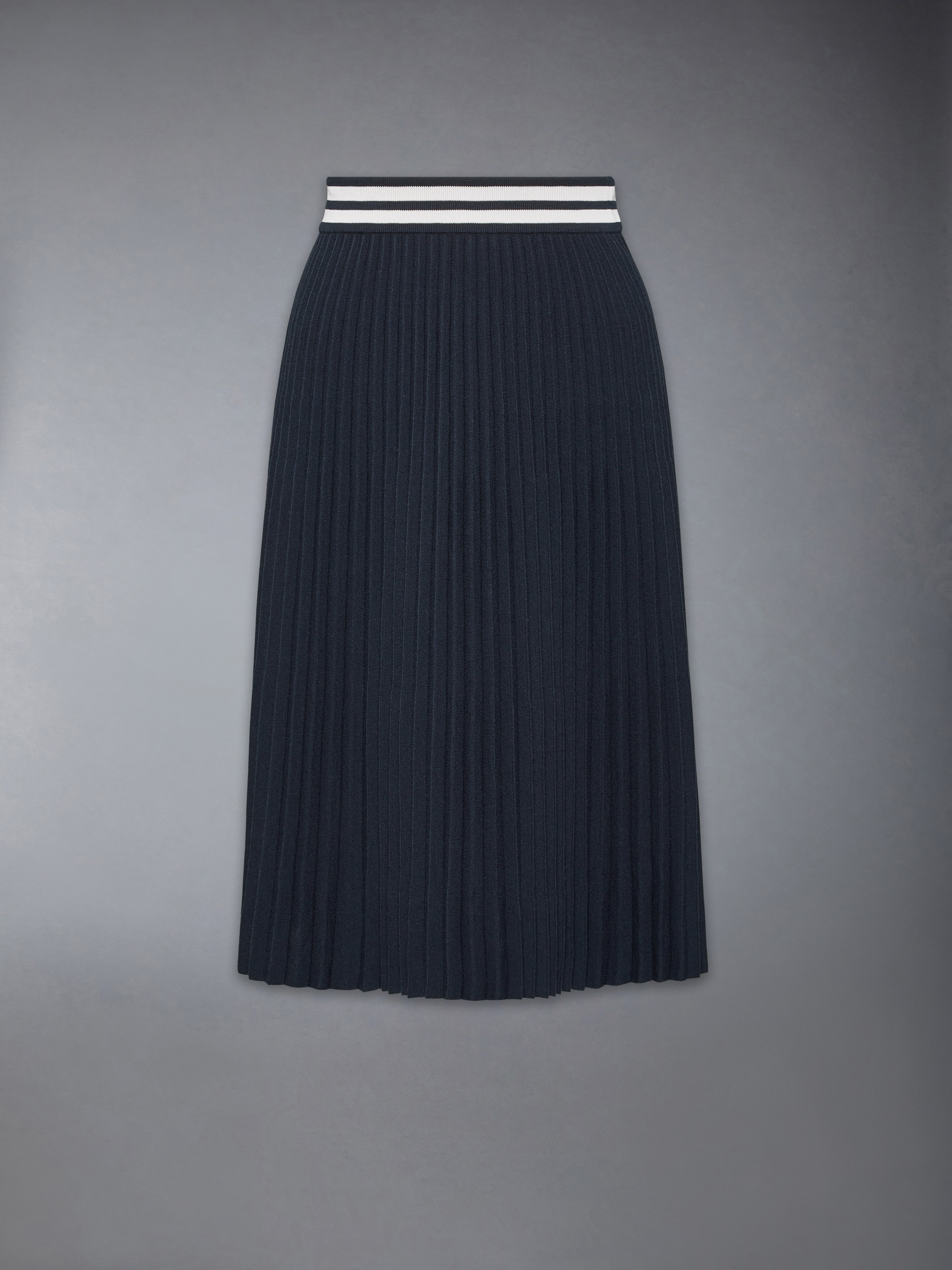 THOM BROWNE ダブルフェイスコットン ボウポケット ペンシルスカート ツイル ひざ下 プリーツスカート | Thom Browne