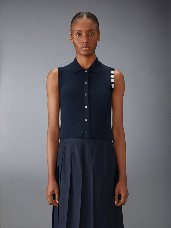 COTTON 4-BAR CROPPED SHIRT