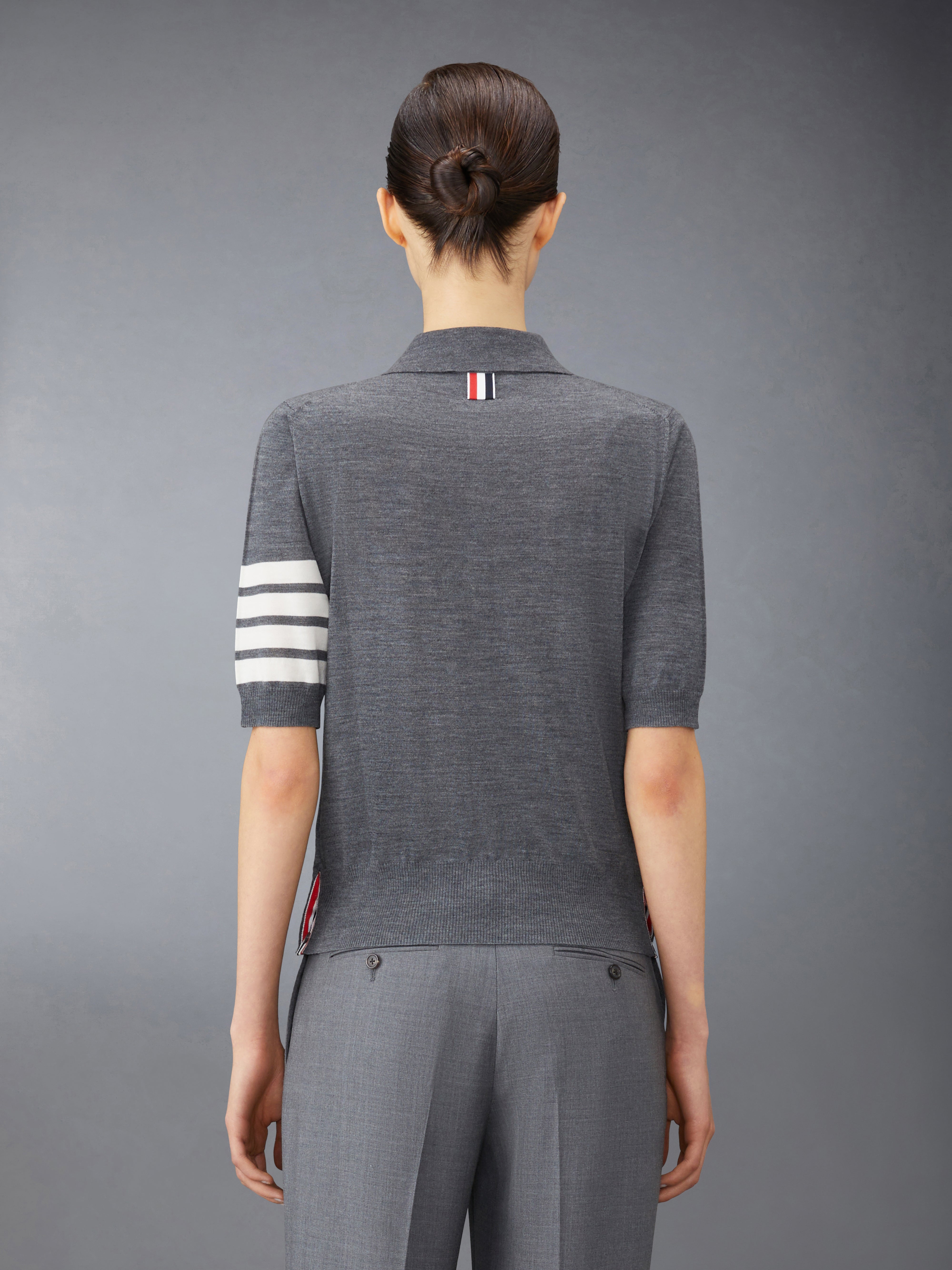 Wool 4 Bar Relaxed Polo | Thom Browne