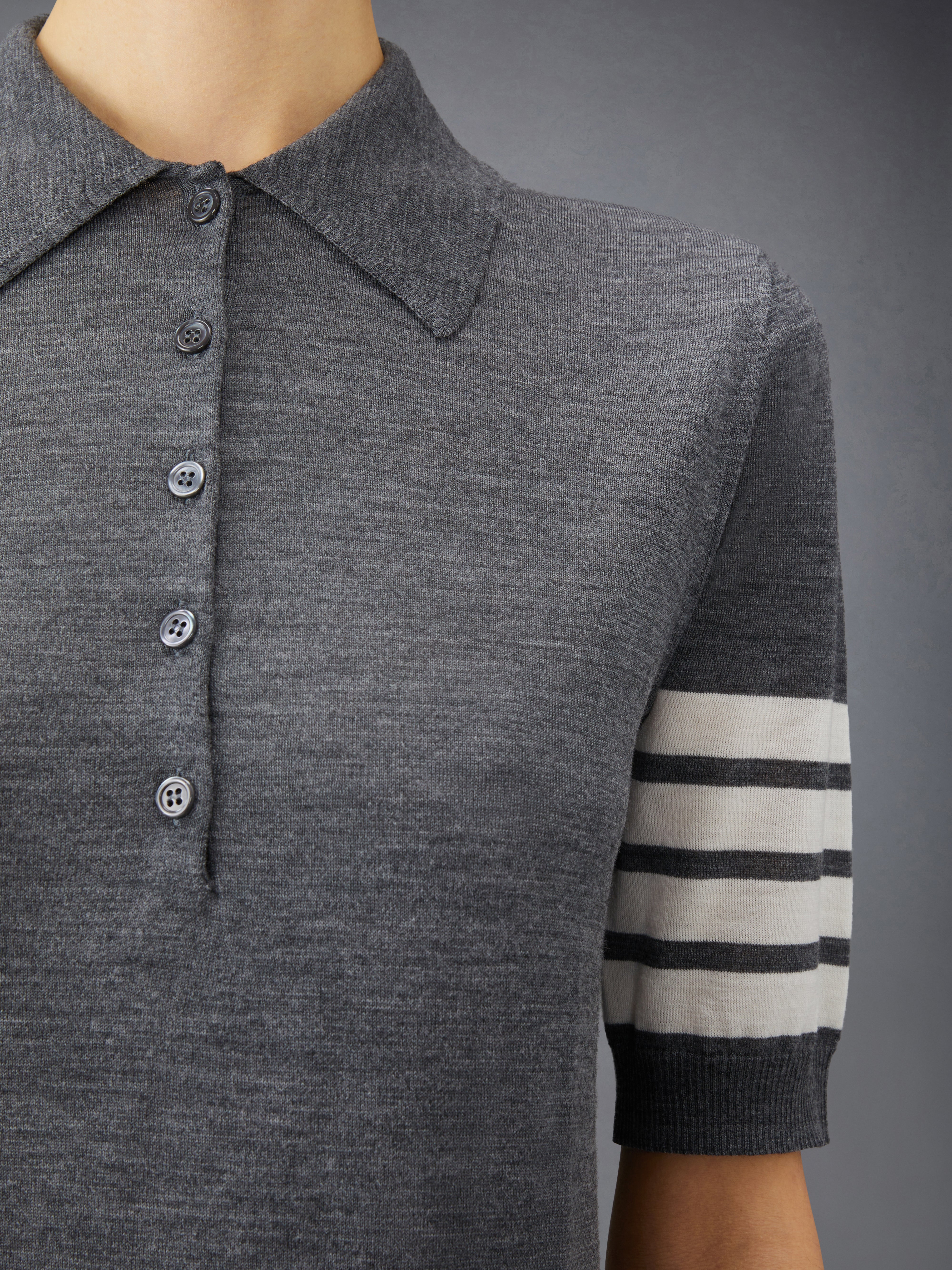 Wool 4 Bar Relaxed Polo | Thom Browne