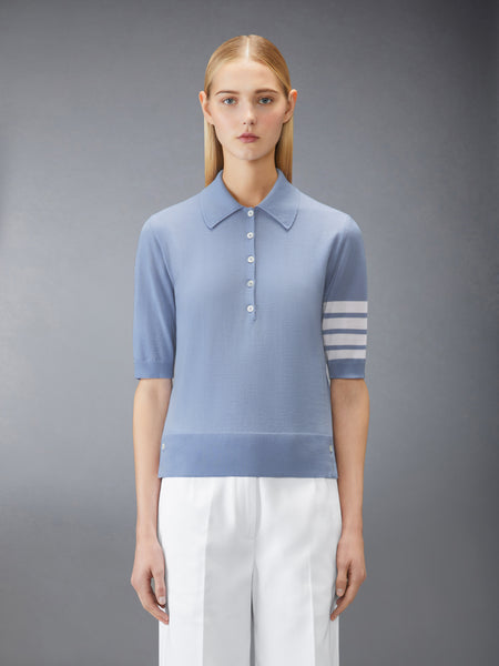 WOOL 4-BAR RELAXED POLO LT BLUE