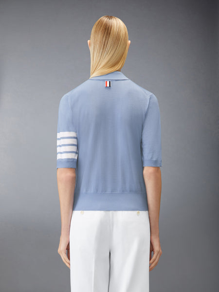 WOOL 4-BAR RELAXED POLO LT BLUE