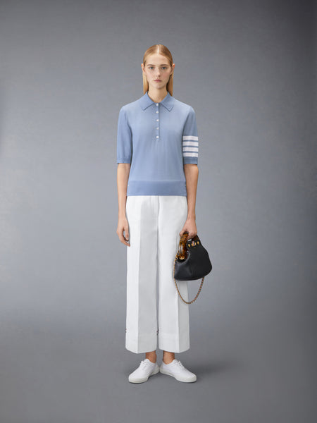 WOOL 4-BAR RELAXED POLO LT BLUE