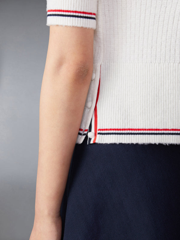 MERINO WOOL BRUSHED TUCK STITCH KEYHOLE POLO - image 6