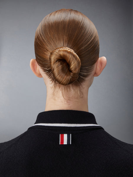 MERINO WOOL POINTELLE JERSEY HECTOR & ROSE SLEEVELESS POLO BLACK