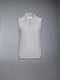 COTTON SILK KEYHOLE POLO - LT GREY
