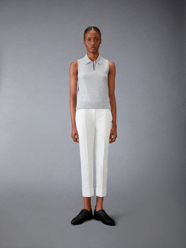 COTTON SILK KEYHOLE POLO