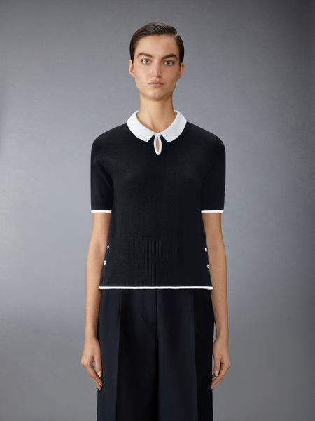 JERSEY STITCH CASHMERE POLO