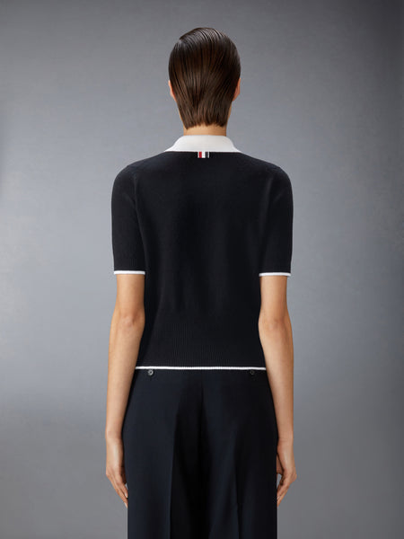 JERSEY STITCH CASHMERE POLO