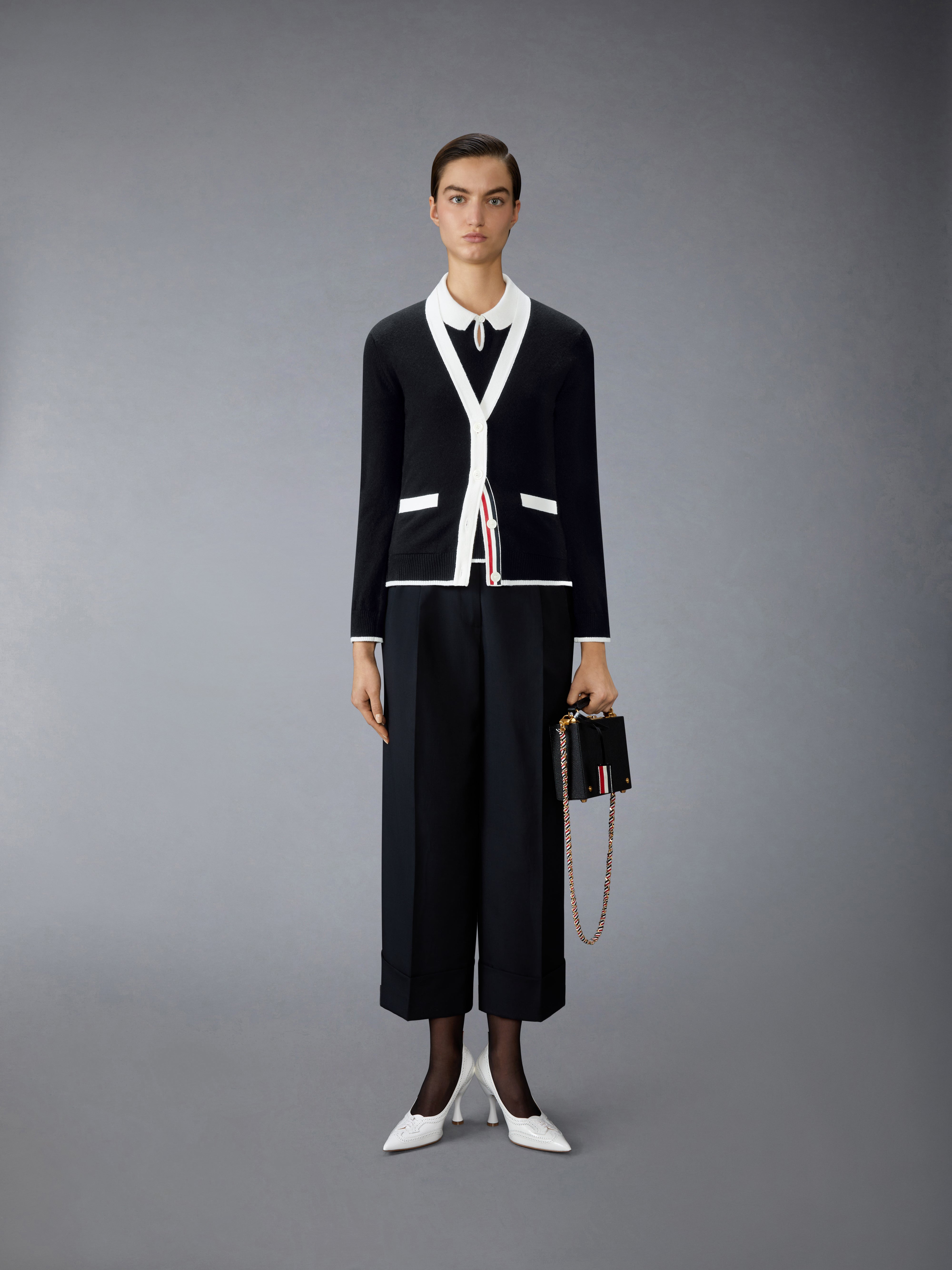 ★THOM BROWNE★ジャージーステッチ 半袖 ポロ ジャージー ステッチ カシミヤ ポロシャツ | Thom Browne