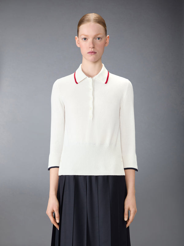 BROWNE 65 JERSEY INTARSIA CASHMERE POLO - image 1