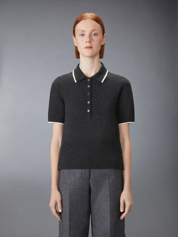 BROWNE 65 JERSEY INTARSIA CASHMERE POLO - image 1