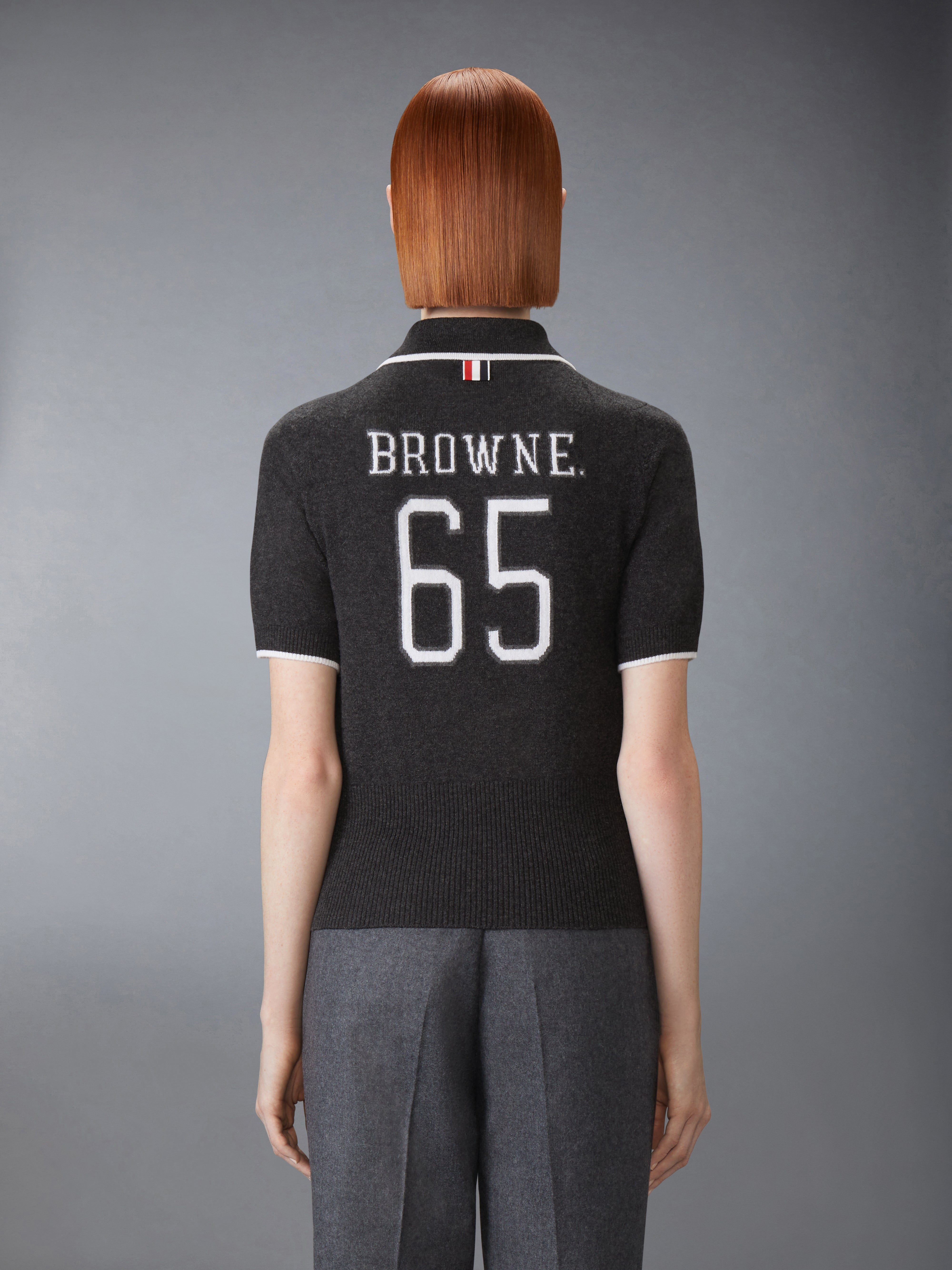 BROWNE 65 ジャージー インターシャ カシミヤ ポロシャツ | Thom Browne