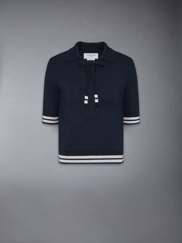 TUCK STITCH SILK CASHMERE & WOOL POLO - featured image