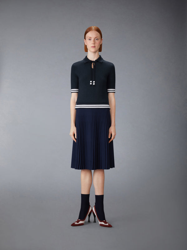TUCK STITCH SILK CASHMERE & WOOL POLO - image 3