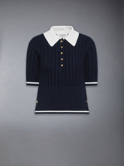 CASHMERE BABY CABLE STITCH  POLO