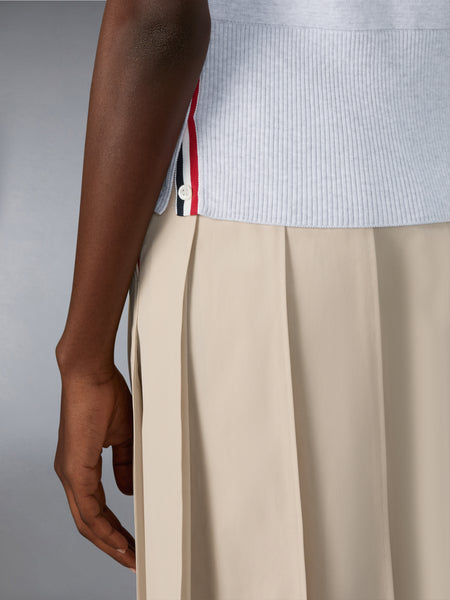 MILANO STITCH 4-BAR SLEEVELESS POLO PALE GREY