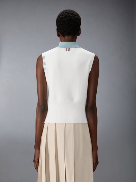 MILANO STITCH 4-BAR SLEEVELESS POLO WHITE