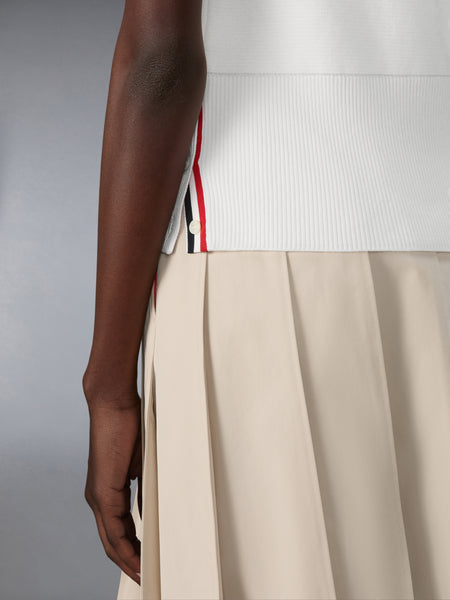 MILANO STITCH 4-BAR SLEEVELESS POLO WHITE