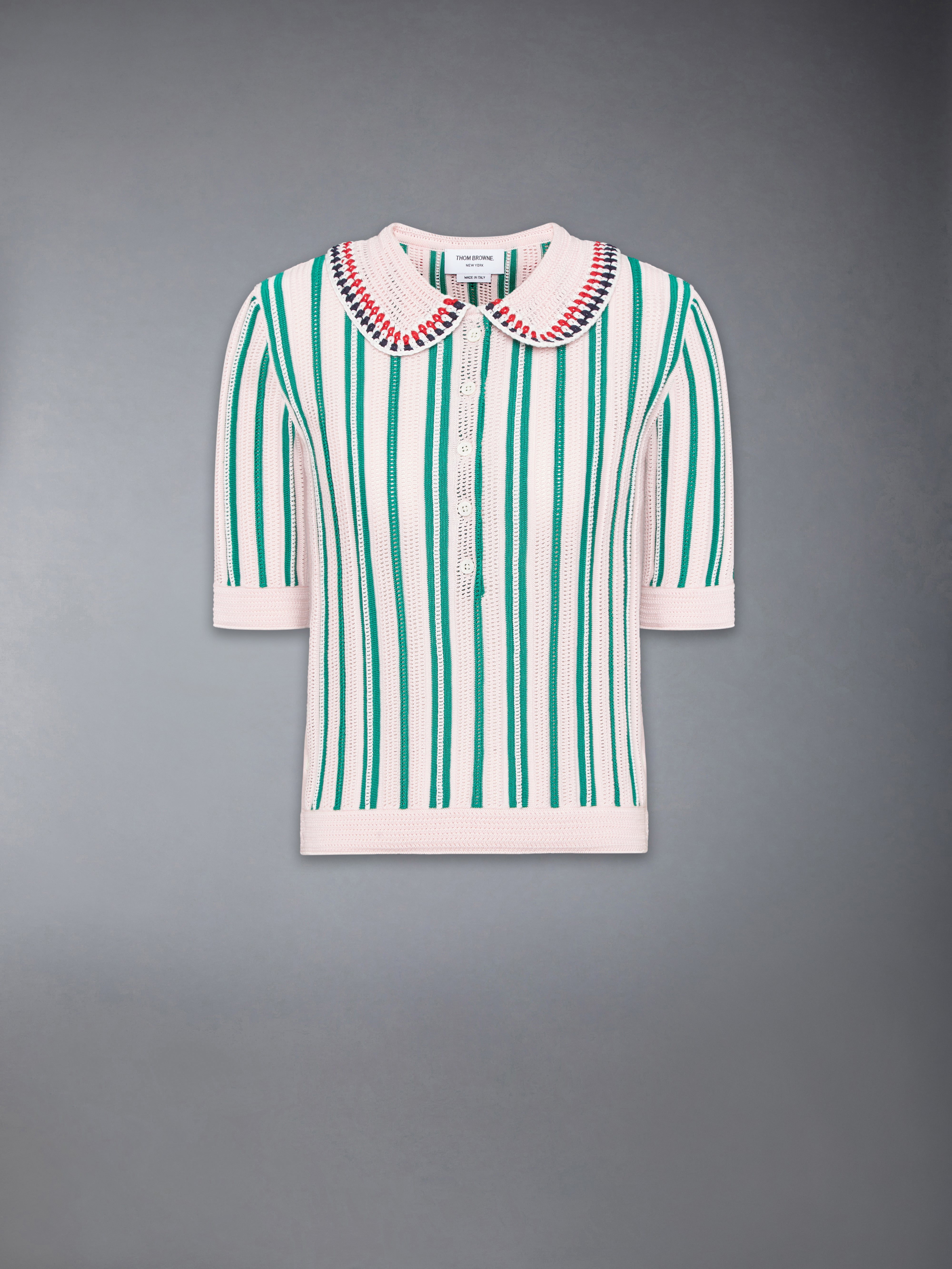 Crochet Stitch Rwb Stripe Polo | Thom Browne