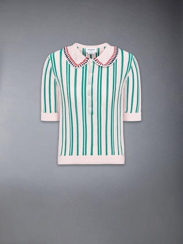 CROCHET STITCH RWB STRIPE POLO - featured image