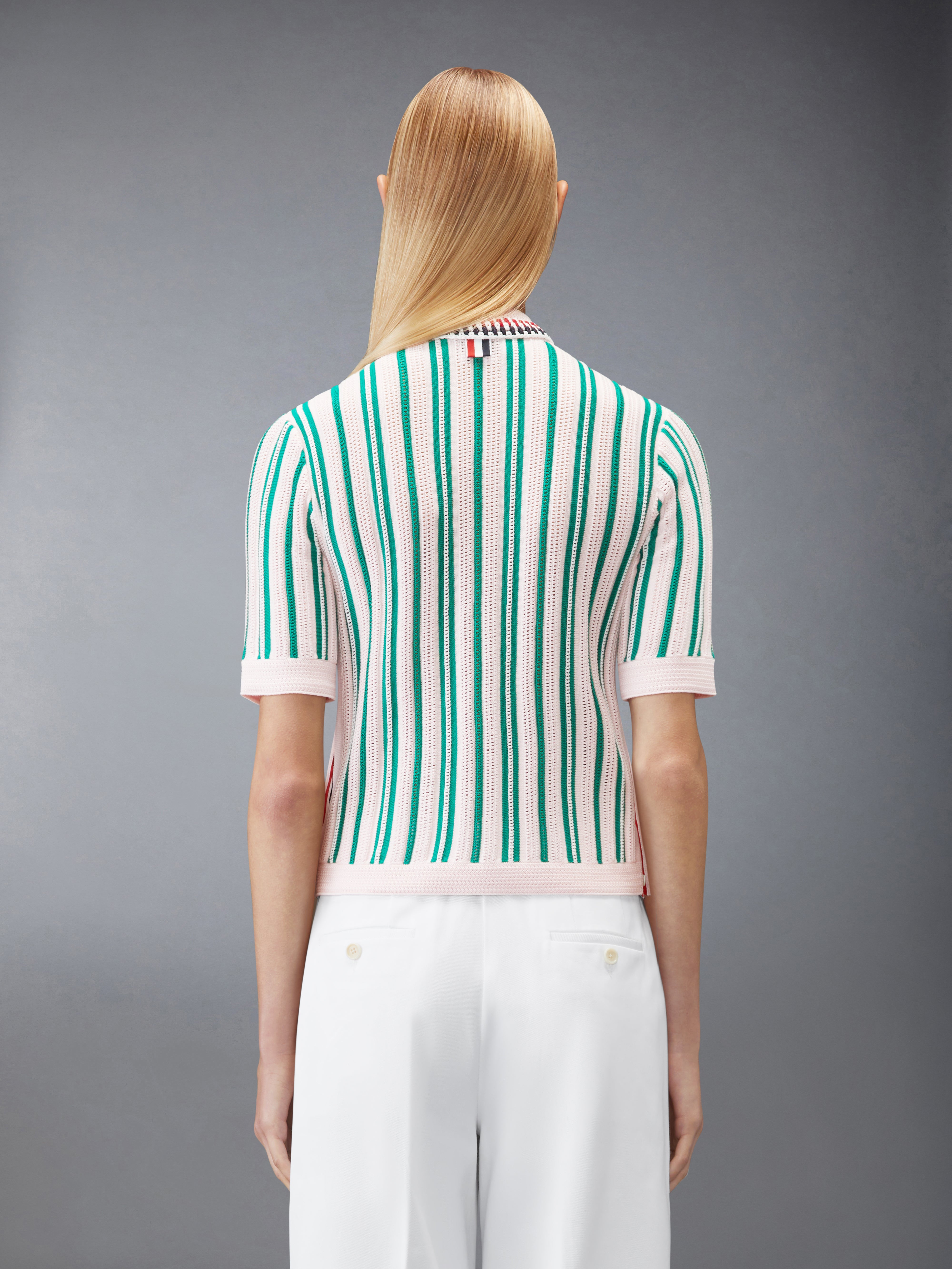 Crochet Stitch Rwb Stripe Polo | Thom Browne