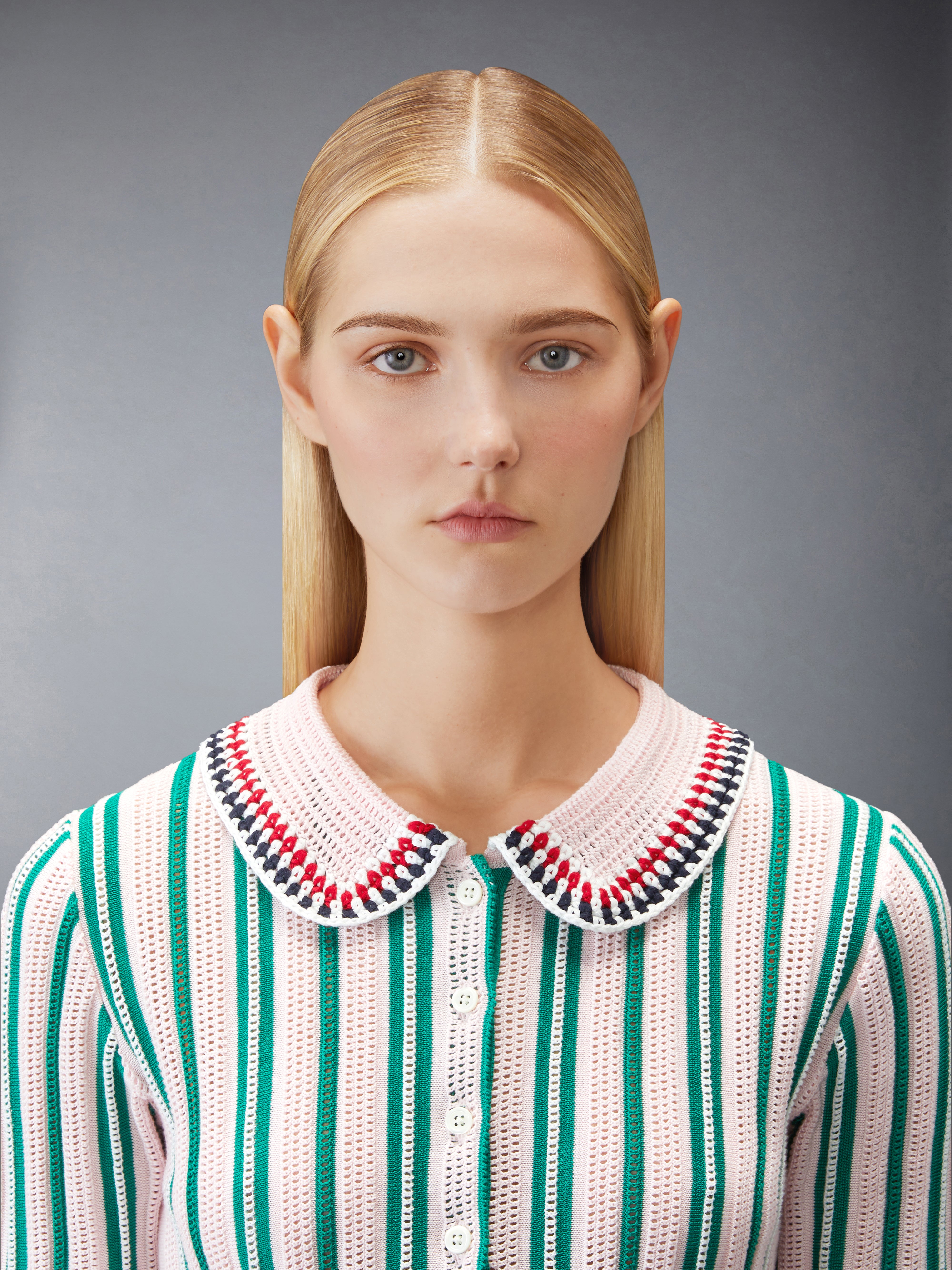 Crochet Stitch Rwb Stripe Polo | Thom Browne