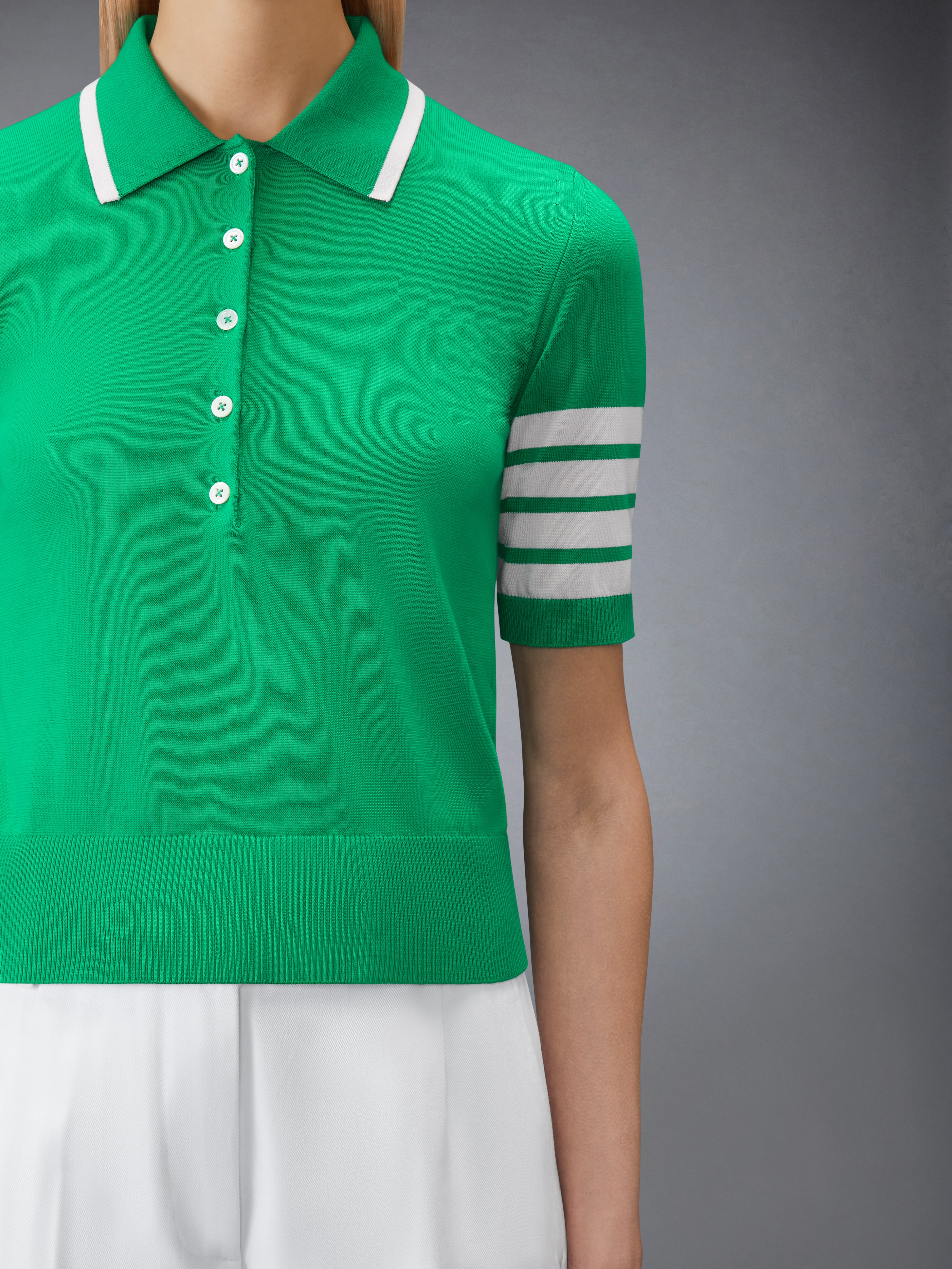 Hector Intarsia 4-Bar Jersey Stitch Polo | Thom Browne