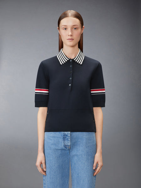 RWB STRIPE JACQUARD LOBSTER POLO 네이비