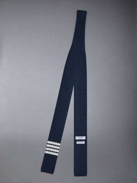 Silk Twill Stitch 4-Bar Tie Scarf NAVY