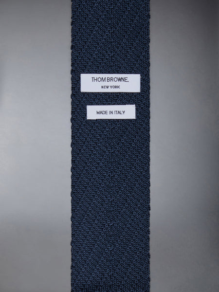 Silk Twill Stitch 4-Bar Tie Scarf NAVY