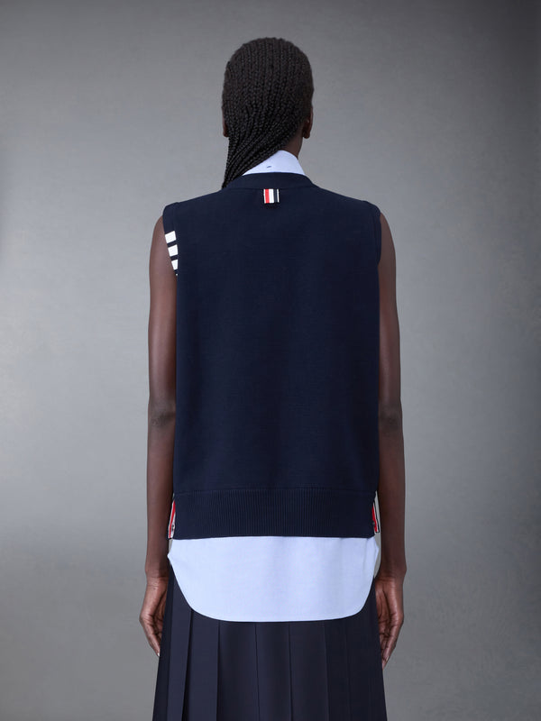 Cotton Milano and Oxford 4-Bar V-Neck Cardigan Vest and Shirt Combo - image 2