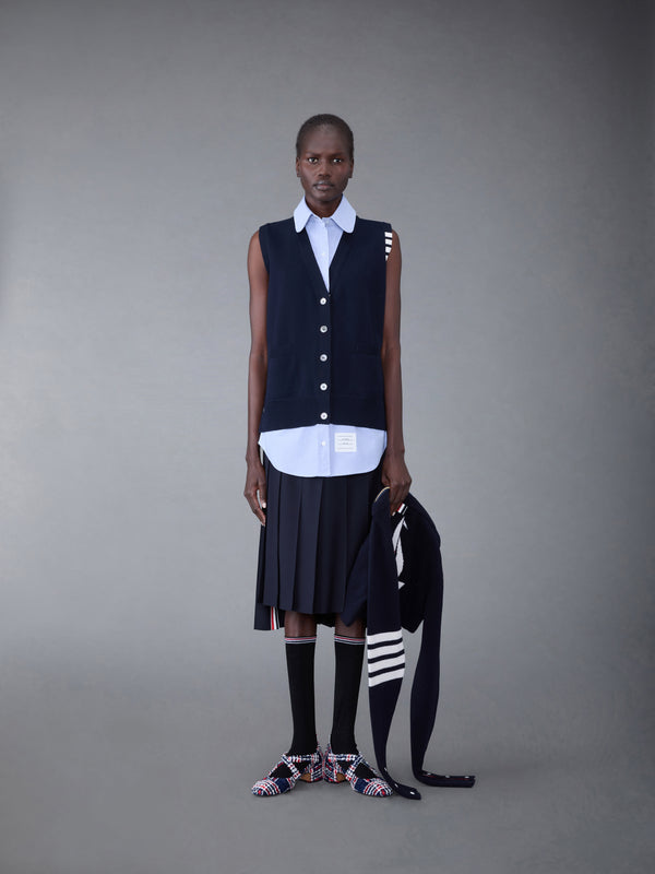 Cotton Milano and Oxford 4-Bar V-Neck Cardigan Vest and Shirt Combo - image 3