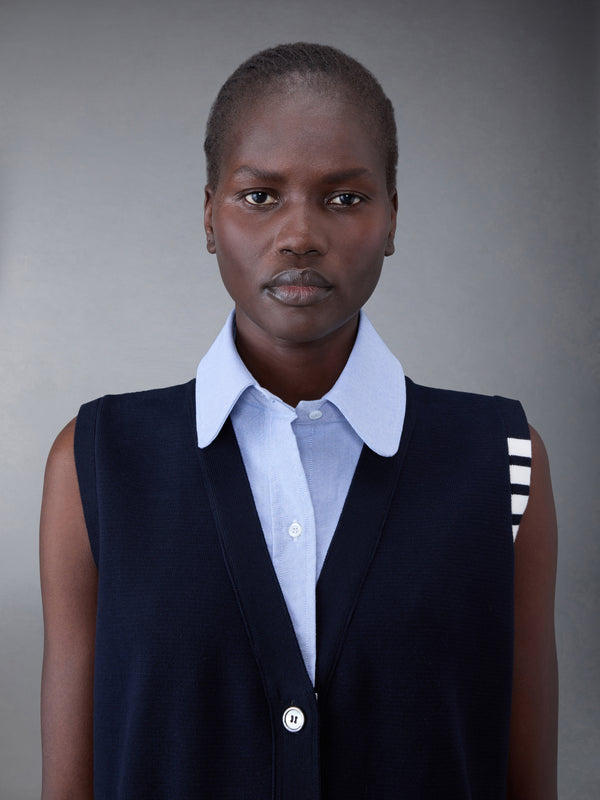 Cotton Milano and Oxford 4-Bar V-Neck Cardigan Vest and Shirt Combo - image 5