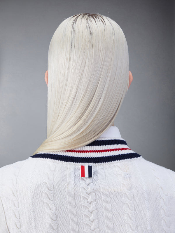 カシミアケーブルVネックベスト - image 6