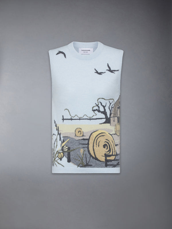 SCENIC INTARSIA CASHMERE SHELL TOP - featured image