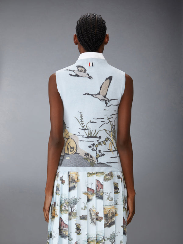 SCENIC INTARSIA CASHMERE SHELL TOP - image 2